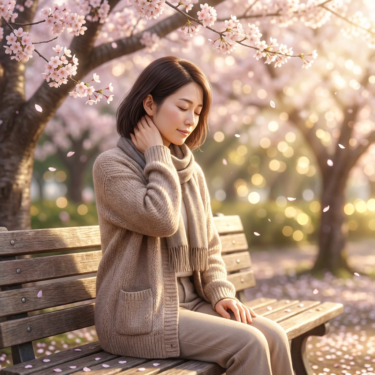2026年4月のアイキャッチ画像｜春の桜と首肩ケア｜あやの整骨院（足立区新田）